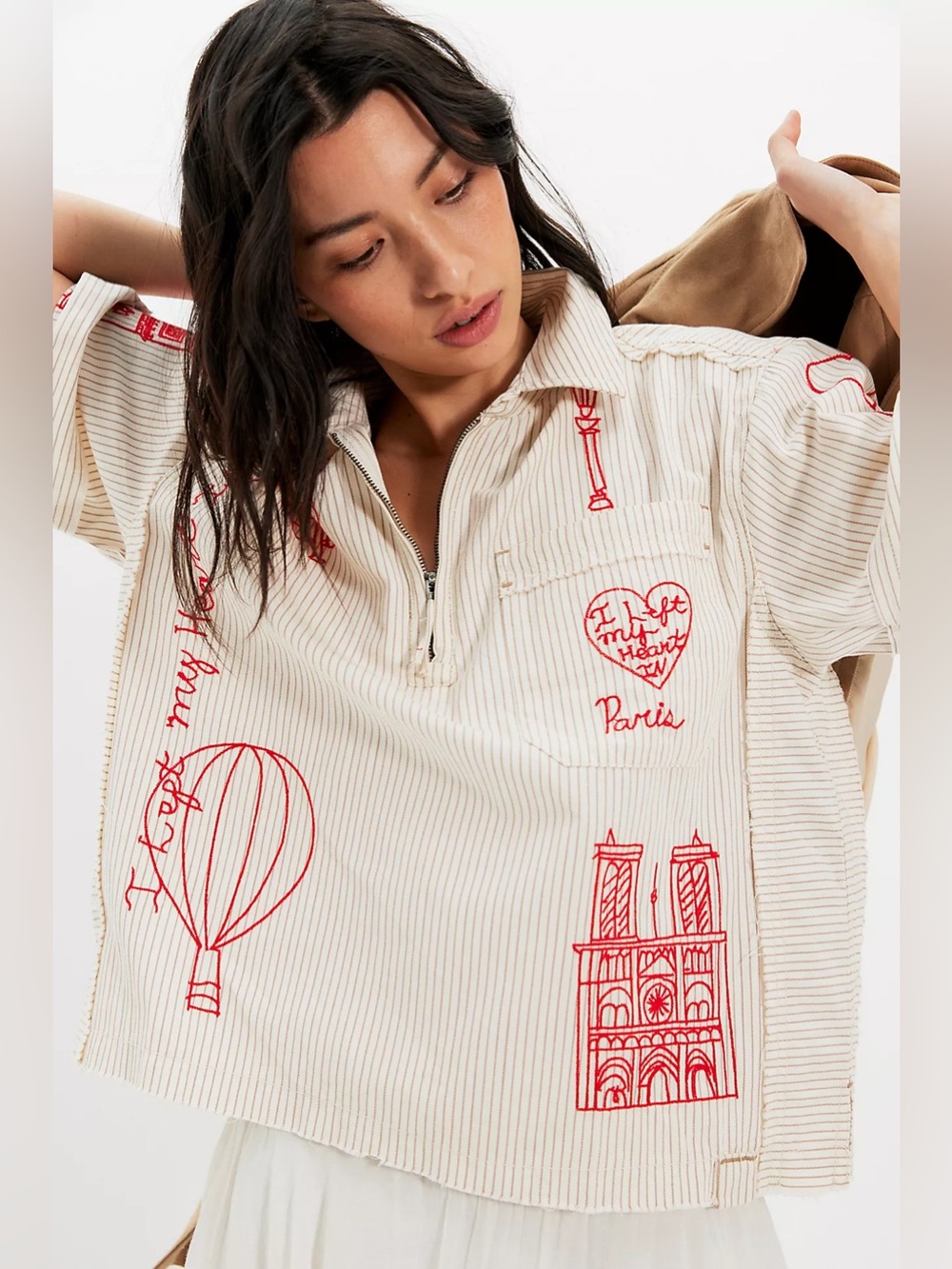 NWT! Free People We The Free Paris Romance Embroidered Top Sz XS
